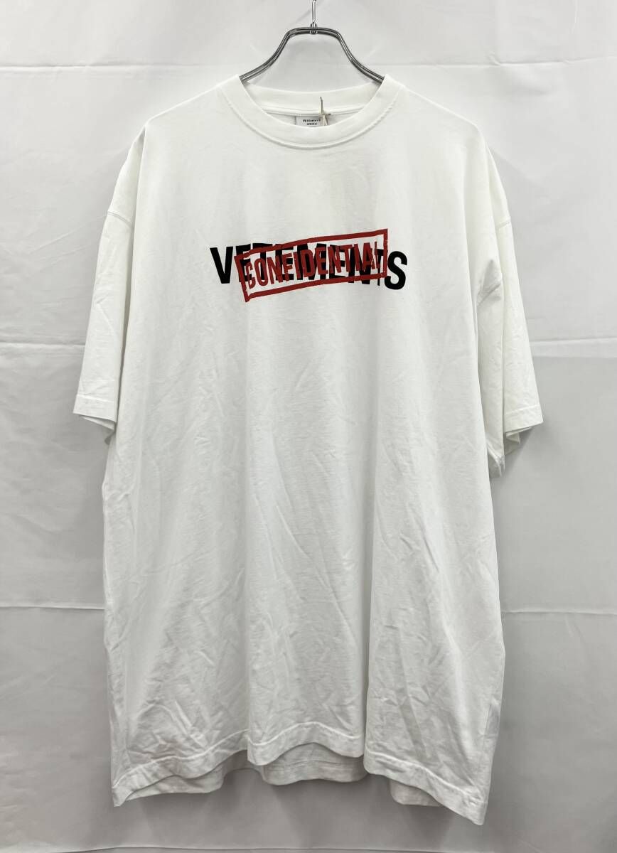 VETEMENTS ヴェトモン 半袖Tシャツ UA53TR460W コンフィデンシャルロゴTシャツ S ホワイト 夏