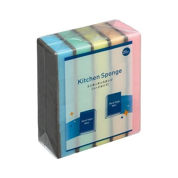 （まとめ）TANOSEE ミニキッチンスポンジハード 1セット（100個：20個×5パック）〔×5セット〕