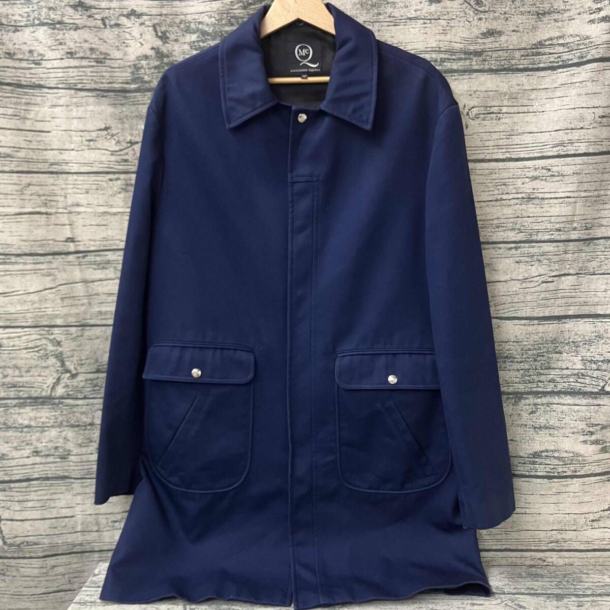 Alexander Mcqueen コート ポルトガル製 CMQN-CA1-1018 ｻｲｽﾞ46 ファー欠品 ネイビー