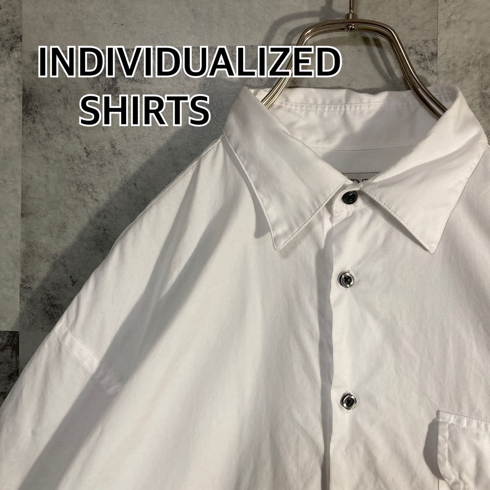 USA製 INDIVIDUALIZED SHIRTS インディヴィジュアライズドシャツ 長袖 コットン ホワイト L
