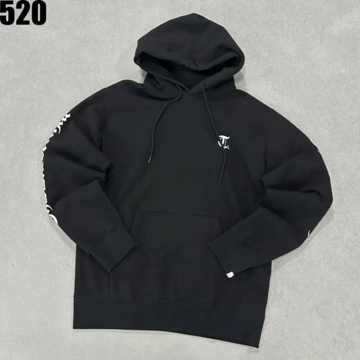 ブラック 起毛 WHO フードTシャツ ロゴ プリンティング L