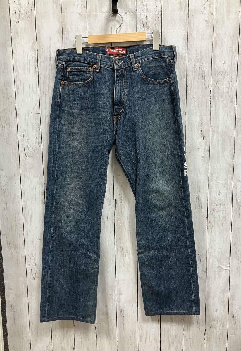 JUNYA WATANABE COMME des GARCONSMAN/ジーンズ/xLevi's/JW503／メッセージプリント／AD2001／WE-P006/ブルー/サイズS