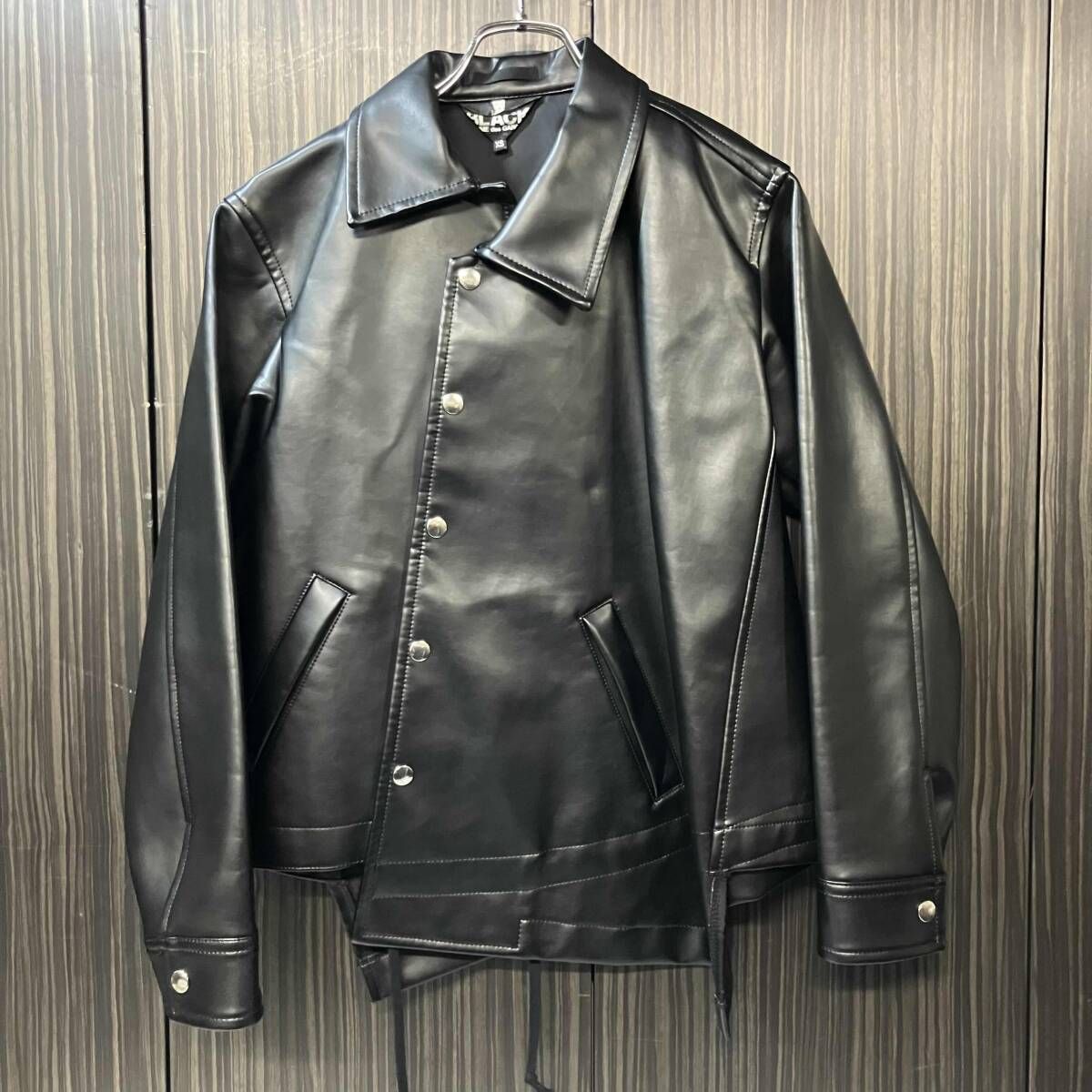 22ss BLACK COMME des GARCONS フェイクレザーねじれジャケット サイズ