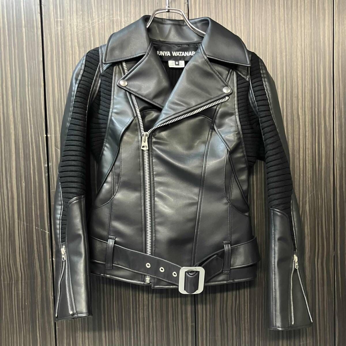 美品 25aw JUNYA WATANABE 切替ライダースジャケット サイズS ブラック ジュンヤワタナベ コムデギャルソン JP-J007