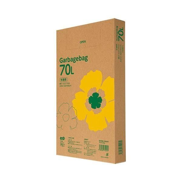 （まとめ）TANOSEE ゴミ袋エコノミー 半透明 70L BOXタイプ 1箱（110枚）〔×5セット〕