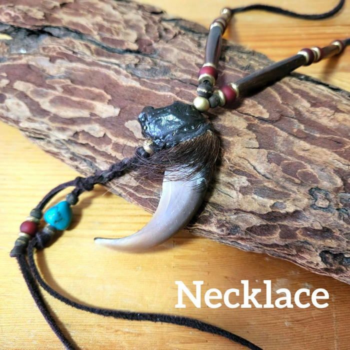 rym-362熊爪ネックレス ハンドメイド アクセサリー 男女兼用 インディアンジュエリー 14,256円