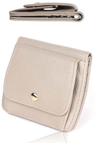 LASIEM(ラシエム) 【コンパクトでミニバッグにも入る】 ミニ財布 レディース 財布 二つ折り財布 小さい 薄い 二つ折り 2つ折り 折り畳み 薄型 本革 Lグレージュ★ 7c4e3f4f