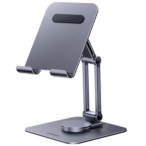 UGREEN タブレットスタンド iPad 360°ベース回転式 折りたたみ式 高さ角度調整可能 アルミ製 ポータブルスタンド 卓上 縦 横置き すたんど タブレット 置き台iPad Pro/Air/miniなどの4.7-13インチに対応 グ 3b3ee13a