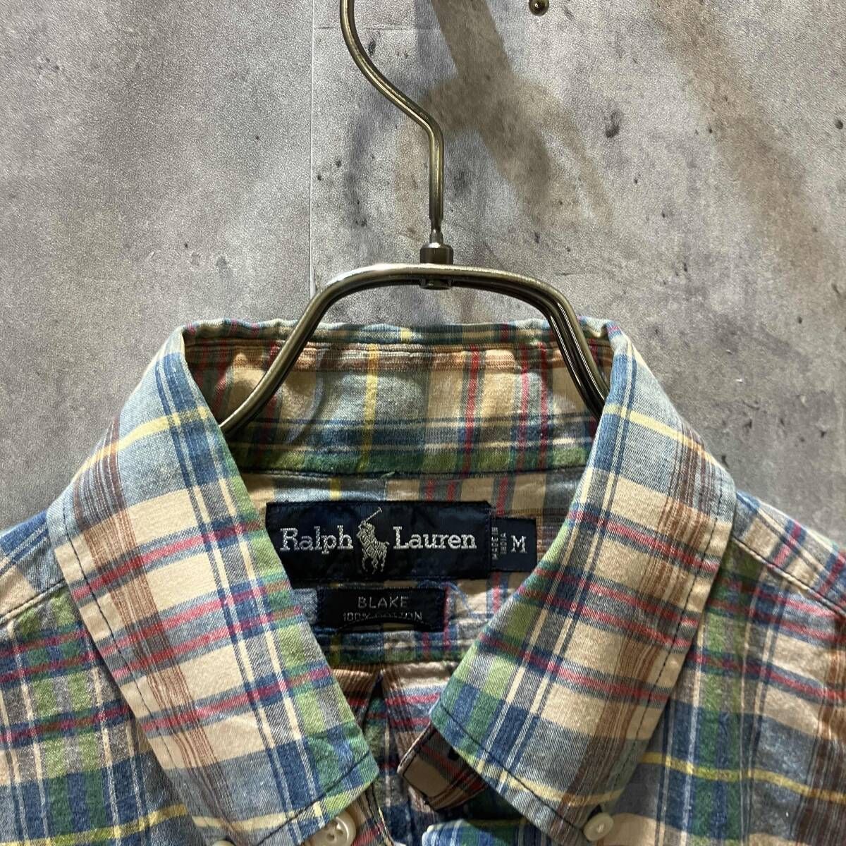 90s POLO Ralph Lauren チェック長袖シャツ Mサイズ ポロラルフ 