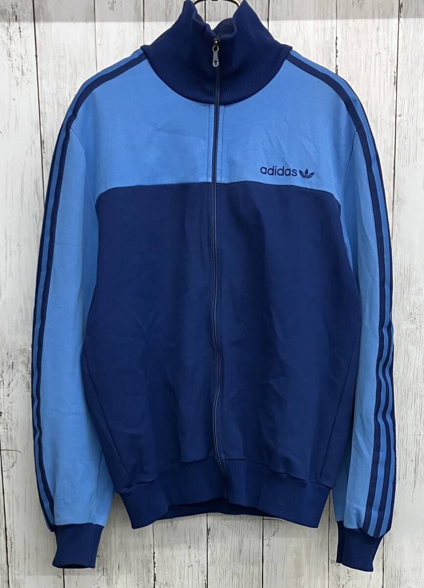 adidas トラックジャケット アディダス ジャージ 80s ブルー MADE IN YUGOSLAVIA