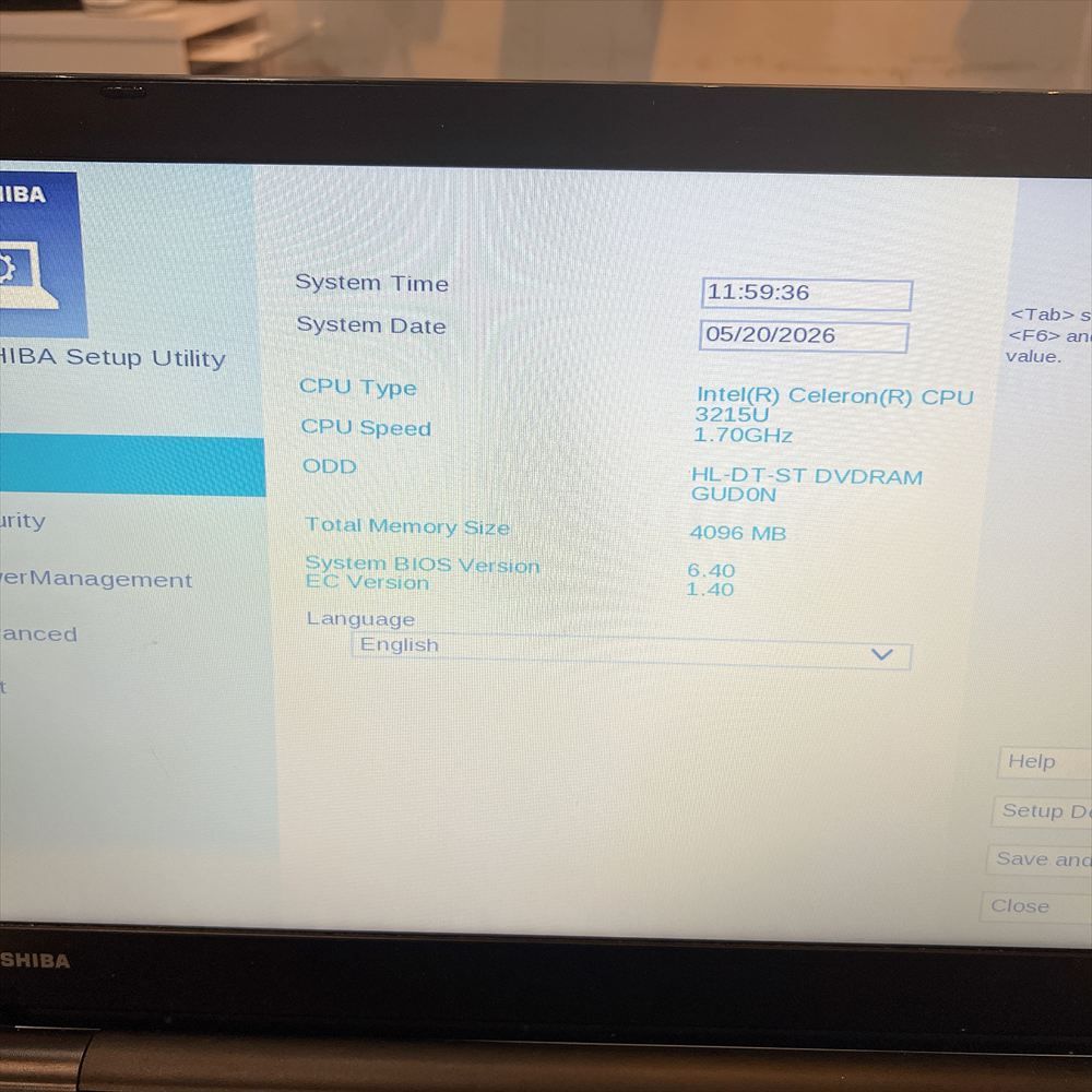 ジャンクPC】 TOSHIBA Dynabook B35/Y ノートPC メモリ4GB HDDなし HJ