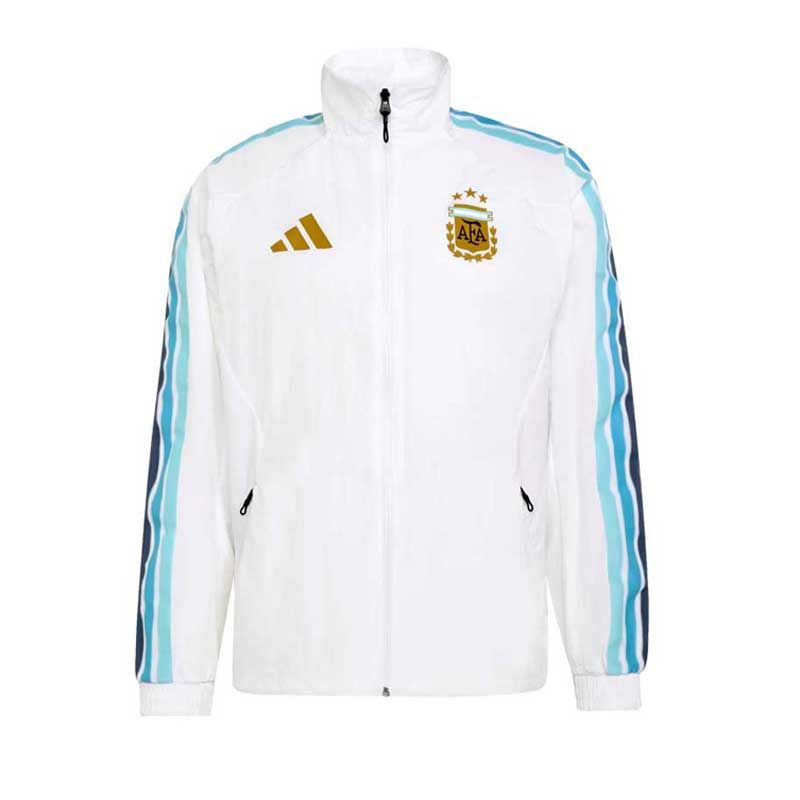 アディダス adidas アルゼンチン代表 ホーム アンセムジャケット Kids ジュニア サッカー レプリカ ウェア 26SS(SF236-JZ6284)、JZ6284(White)