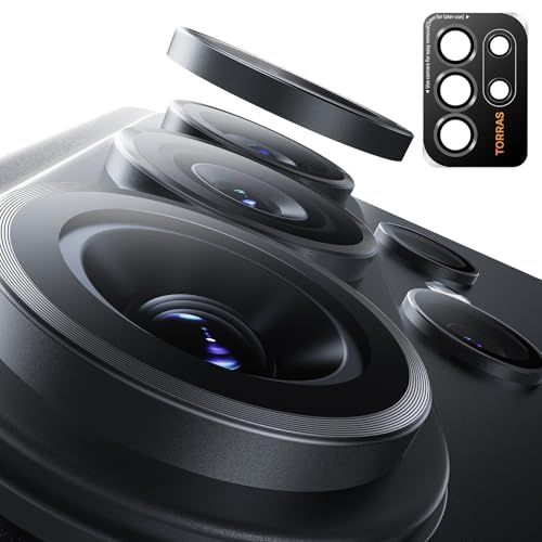 TORRAS For Galaxy S26 Ultra カメラ保護 【撮影もデザインそのまま・曇らない】 レンズカバー アンチグレア 露出オーバー防止 キズ防止 米軍 MIL 規格 宇宙航空素材 黒縁取り 1セット カメラカバー ブラック Z fe097530
