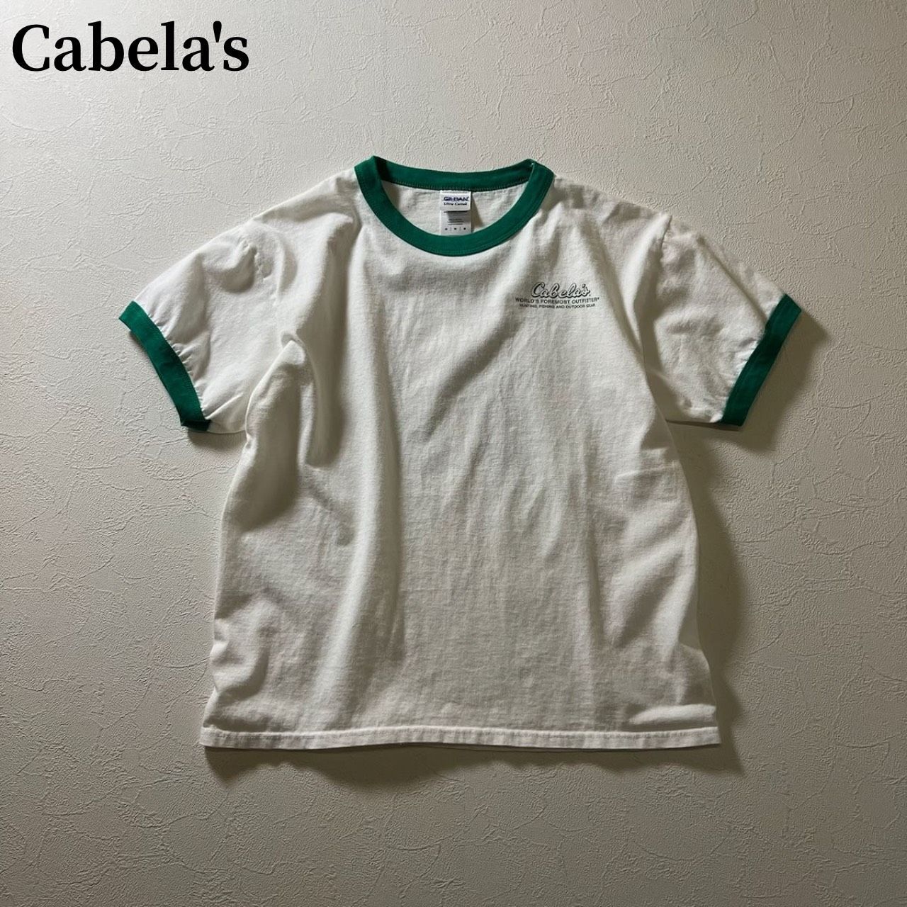 Cabela's 企業系 両面プリント リンガーTシャツ カベラス ホワイト M 古着