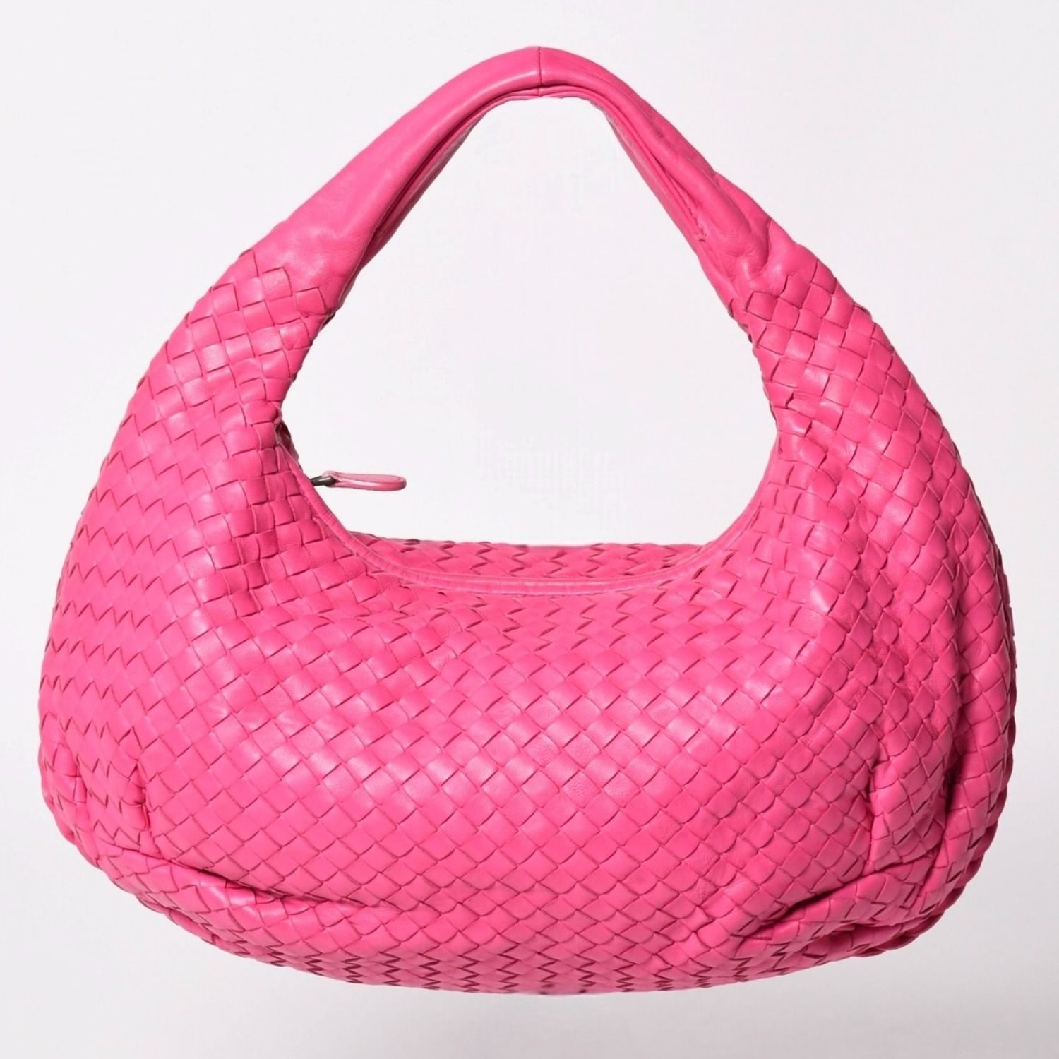 極美品 BOTTEGA VENETA ボッテガヴェネタ イントレチャート ホーボー ワンショルダーバッグ 115653 レザーピンク 美品 中古 4a002393