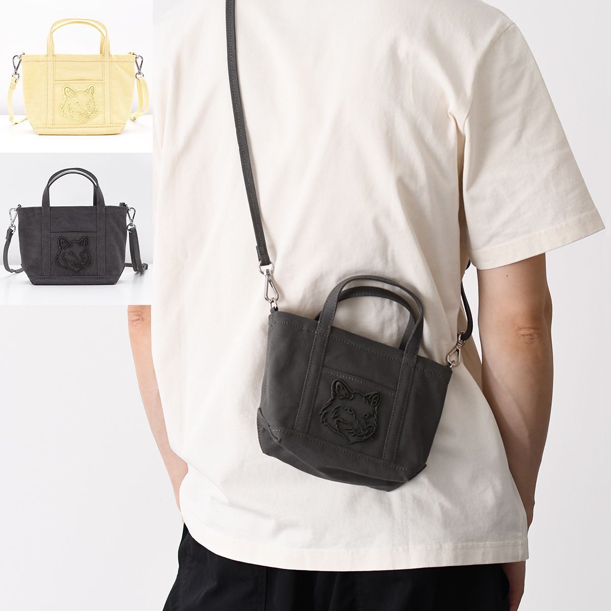 MAISON KITSUNE メゾン キツネ ミニ トート バッグ カバン フォックス 