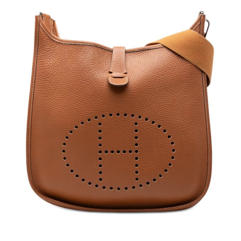 エルメス エブリン2 GM 斜め掛け ショルダーバッグ ゴールド ブラウン トリヨンクレマンス レディース HERMES【1-0269341】