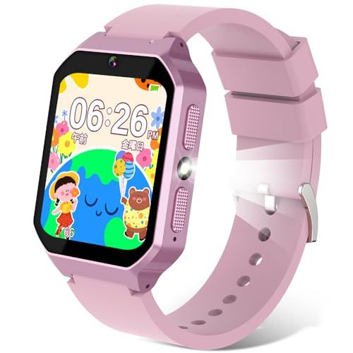 キッズ 腕時計 子供用 スマートウォッチ 【1.69インチ 40万高画素】 smart watch for kids 女の子 男の子 おもちゃ 歩数計 自撮り 録音 音楽再生 英語学習カード オーディオブック 32種類ゲーム アラーム キッズ 9d3744b1