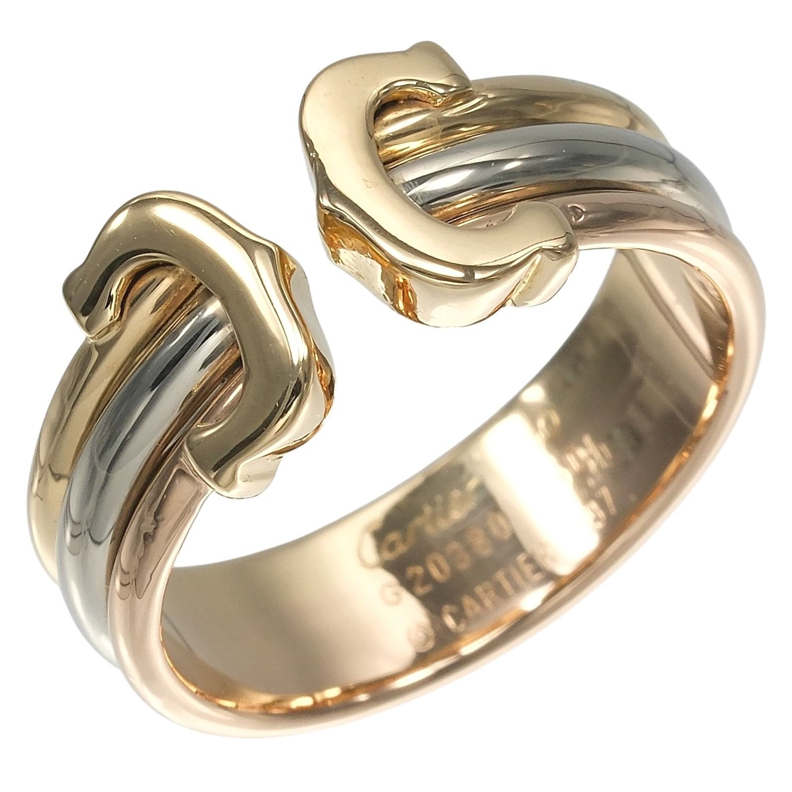 【CARTIER】カルティエ 2C スリーカラー K18ゴールド(YG×PG×WG) 9.5号 レディース 4.83g リング・指輪