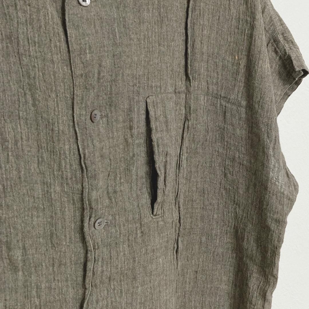 80s ISSEY MIYAKE 麻シャツ カーキ M - メルカリ