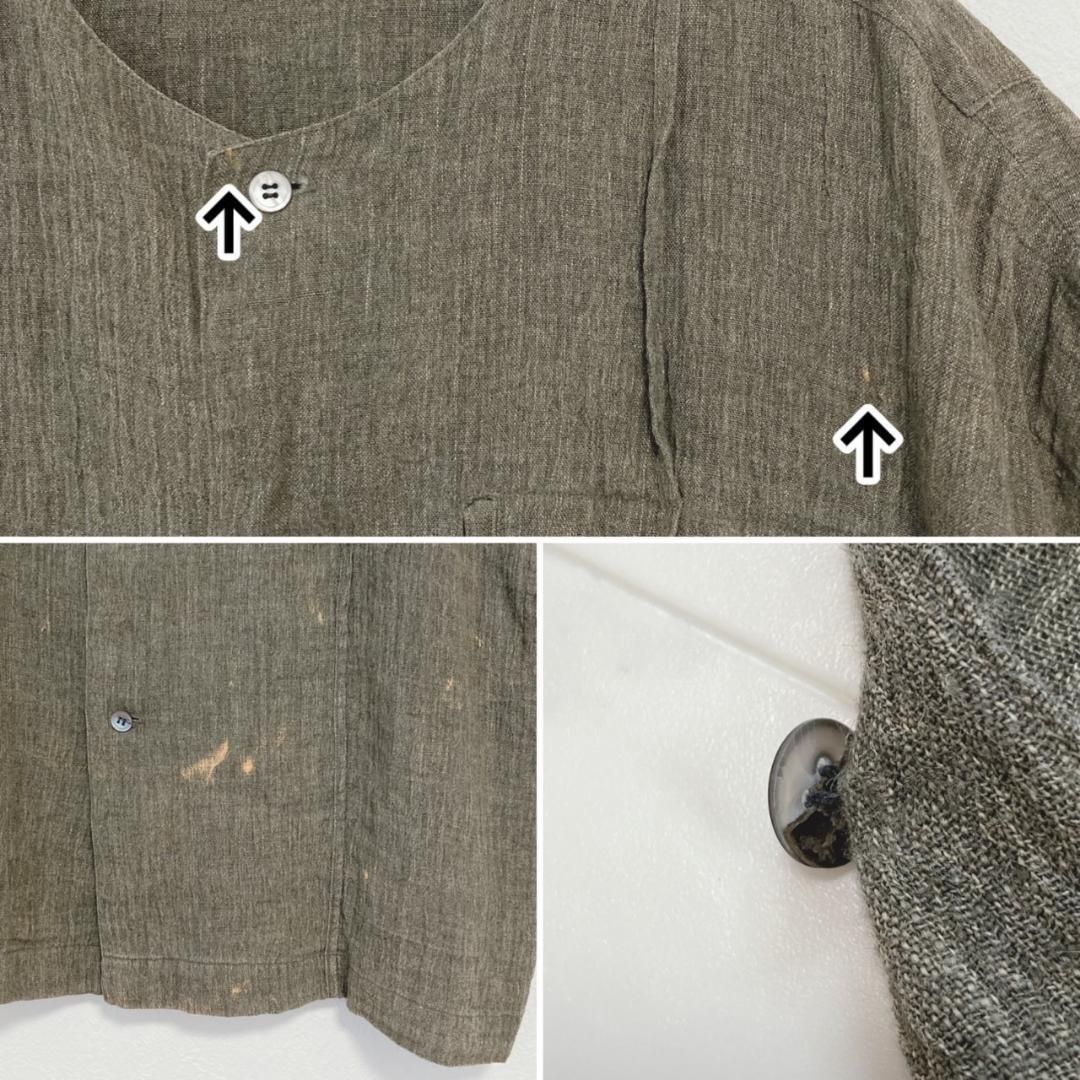 80s ISSEY MIYAKE 麻シャツ カーキ M - メルカリ
