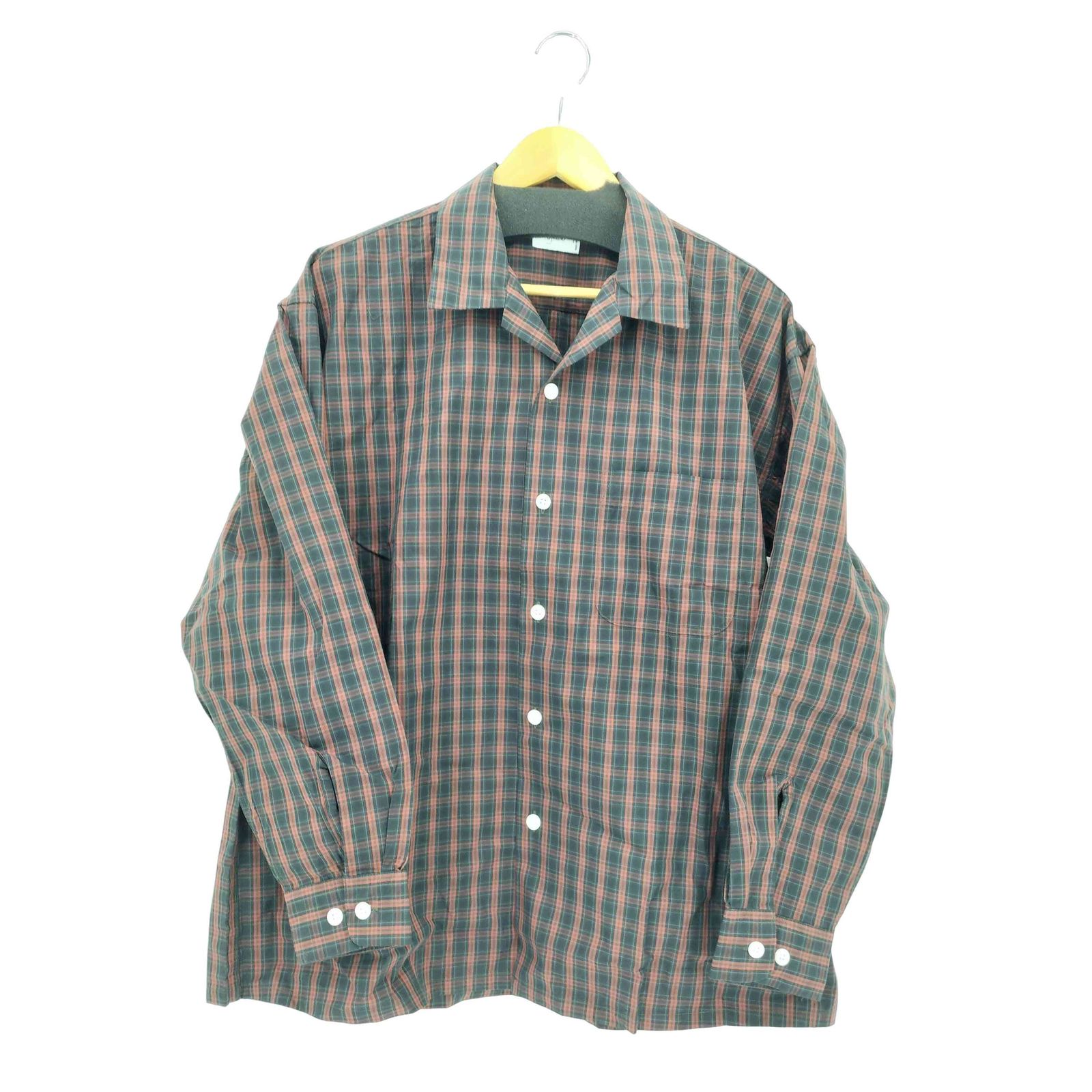 ユアン YUAN 日本製 ロングスリーブコットンチェックシャツ メンズ S/M