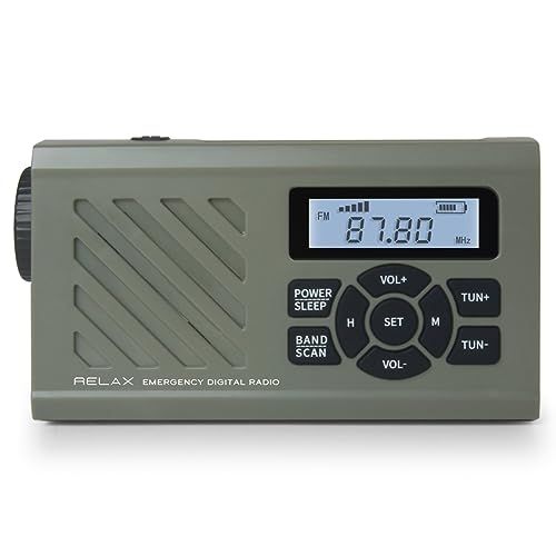 RELAX EMERGENCY DIGITAL RADIO エマージェンシー デジタル ラジオ ポータブルラジオ 多機能ラジオ 防災ラジオ LEDライト 懐中電灯 (オリーブグリーン)as f9e2d01d