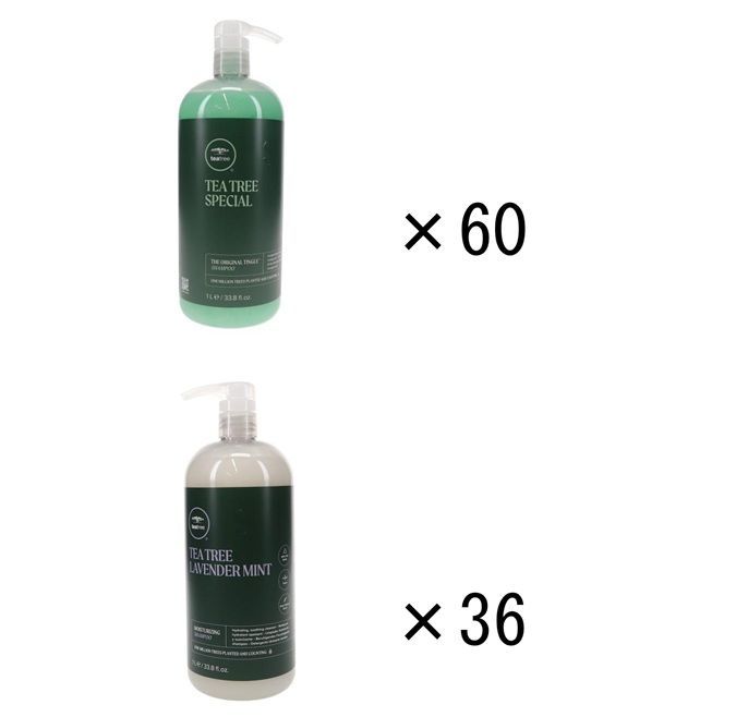 ポールミッチェル ティーツリー スペシャル シャンプー 1000ml 60本 + ラベンダーミント モイスチャライジング シャンプー 1000ml 36本 172,320円