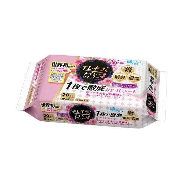 （まとめ）大王製紙 エリエール キレキラ ハッピーローズの香り つめかえ用 1パック（20枚）〔×20セット〕