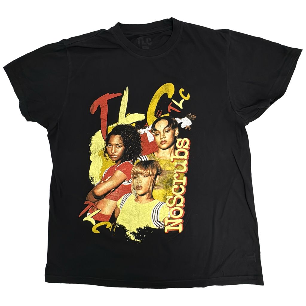TLC NoScrubs ミュージシャンＴシャツ ブラック(メンズ L)中古 古着 Y1343