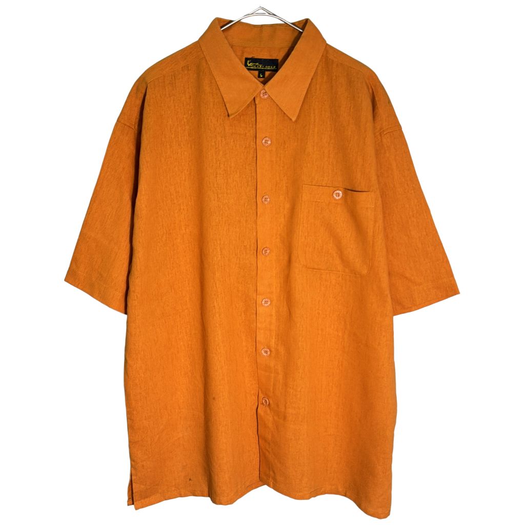 KANI GOLD リネンレーヨンシャツ オレンジ(メンズ L)中古 古着 Y1369