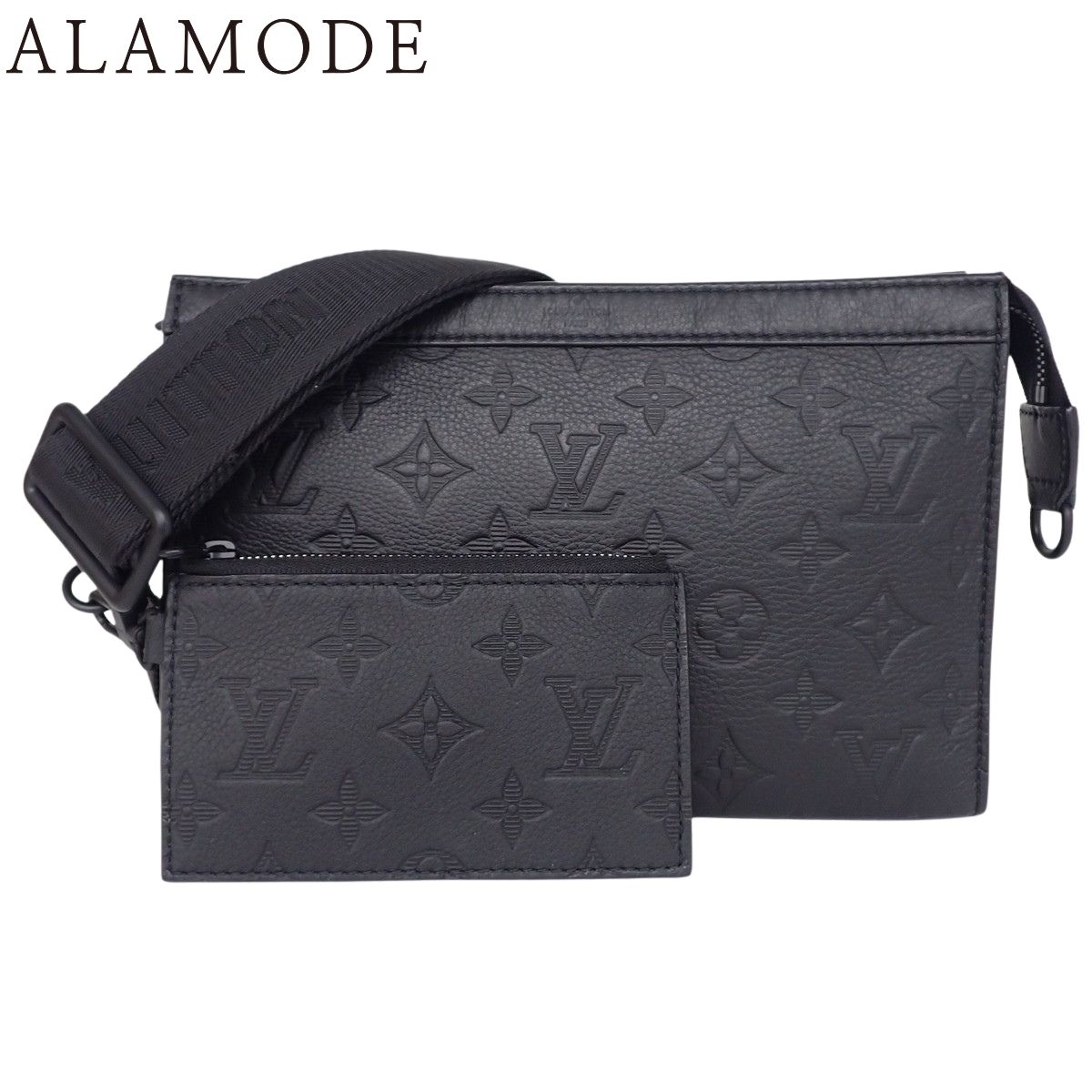 LOUIS VUITTON(ルイ・ヴィトン) モノグラム・シャドウ ガストン･ウェアラブル ウォレット ショルダーバッグ 2WAY 斜め掛け クラッチバッグ ブラック黒 ブラック金具 M81115 メンズ 40802196044【中古】【アラモード】