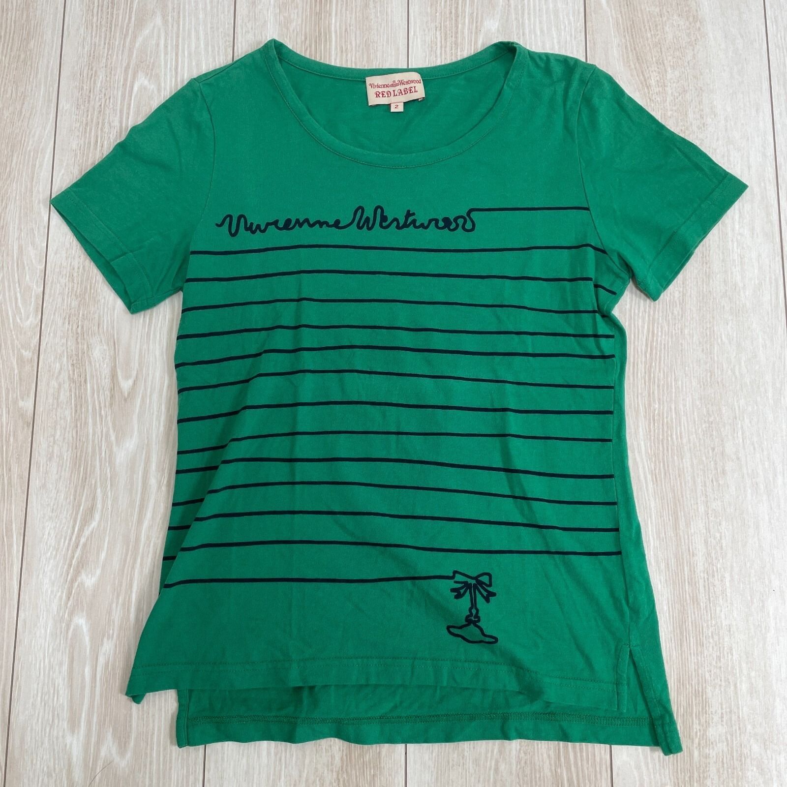 Vivienne Westwood RED LABEL ヴィヴィアンウエストウッドレッドレーベル Tシャツ 半袖 緑 グリーン レディース サイズ2 M相当 コットン 綿100% 日本製
