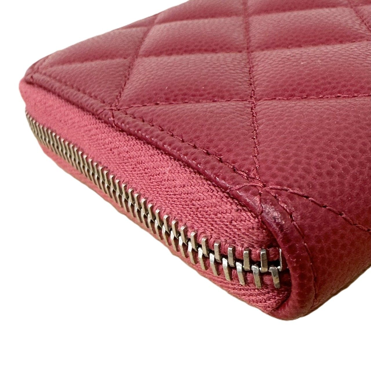 ♪CHANEL シャネル 長財布 マトラッセ キャビアスキン レッド - メルカリ