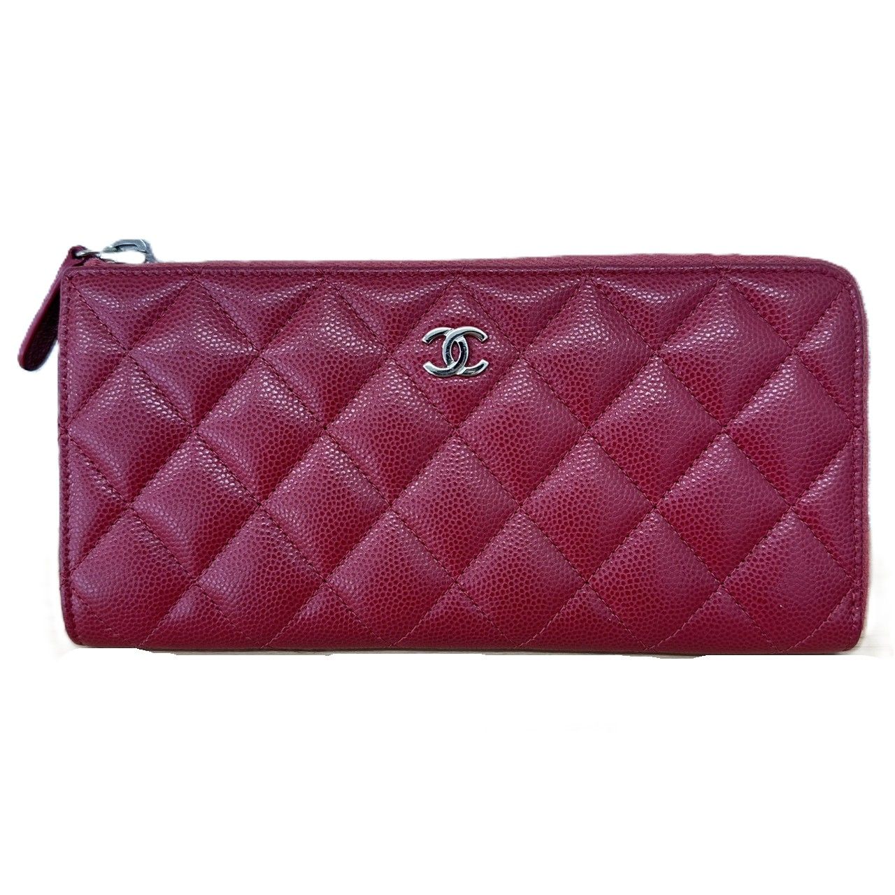 ♪CHANEL シャネル 長財布 マトラッセ キャビアスキン レッド