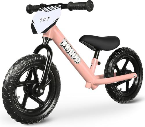 KRIDDO Toddler Balance Bike 2 Year Old, Age 24 Months to 5 Years Old, 12 Inch Push Bicycle with Customize Plate (3 Sets o c767e6c0