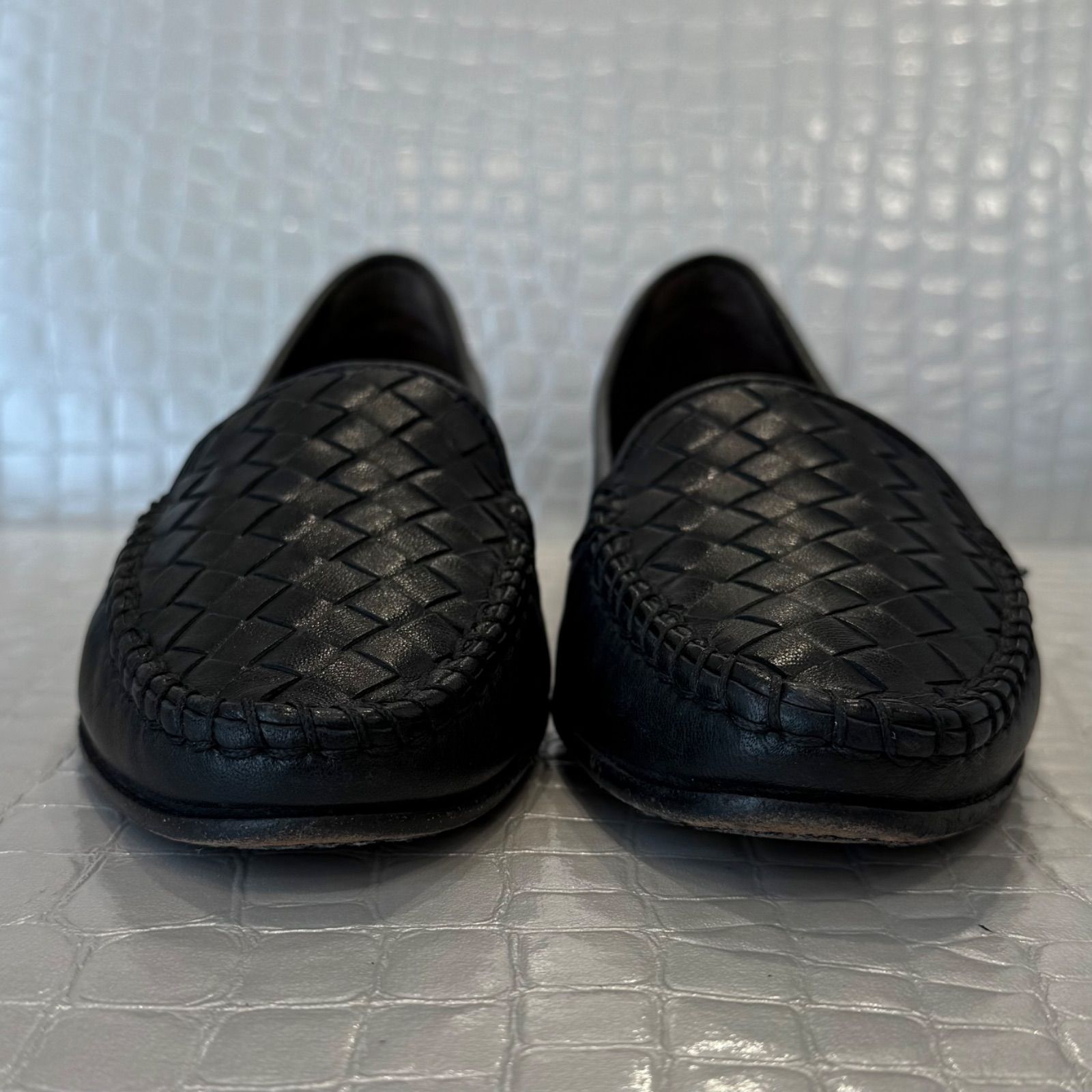 BOTTEGA VENETA イントレチャート ナッパローファー フラット 黒 BOTTEGA VENETA イントレチャート パンプス ローファー ブラック