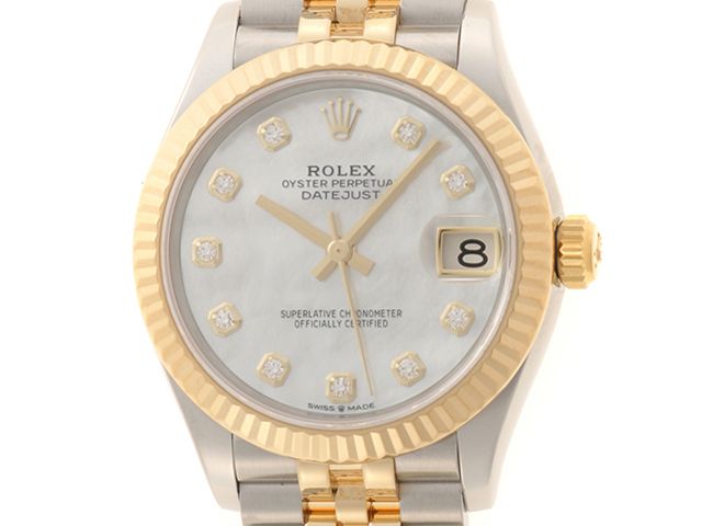 ROLEX ロレックス デイトジャスト 278273NG 腕時計 ステンレススチール/イエローゴールド ホワイトシェル文字盤 自動巻き レディース【中古】