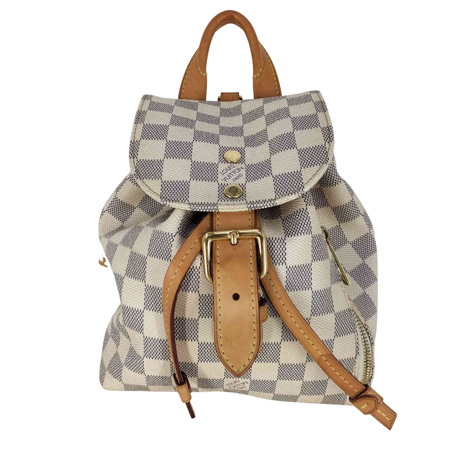 ルイヴィトン LOUIS VUITTON ダミエ・アズール スペロンBB PVCコーティングキャンバス レザー リュックサック バックパック バッグ レディース 表記無
