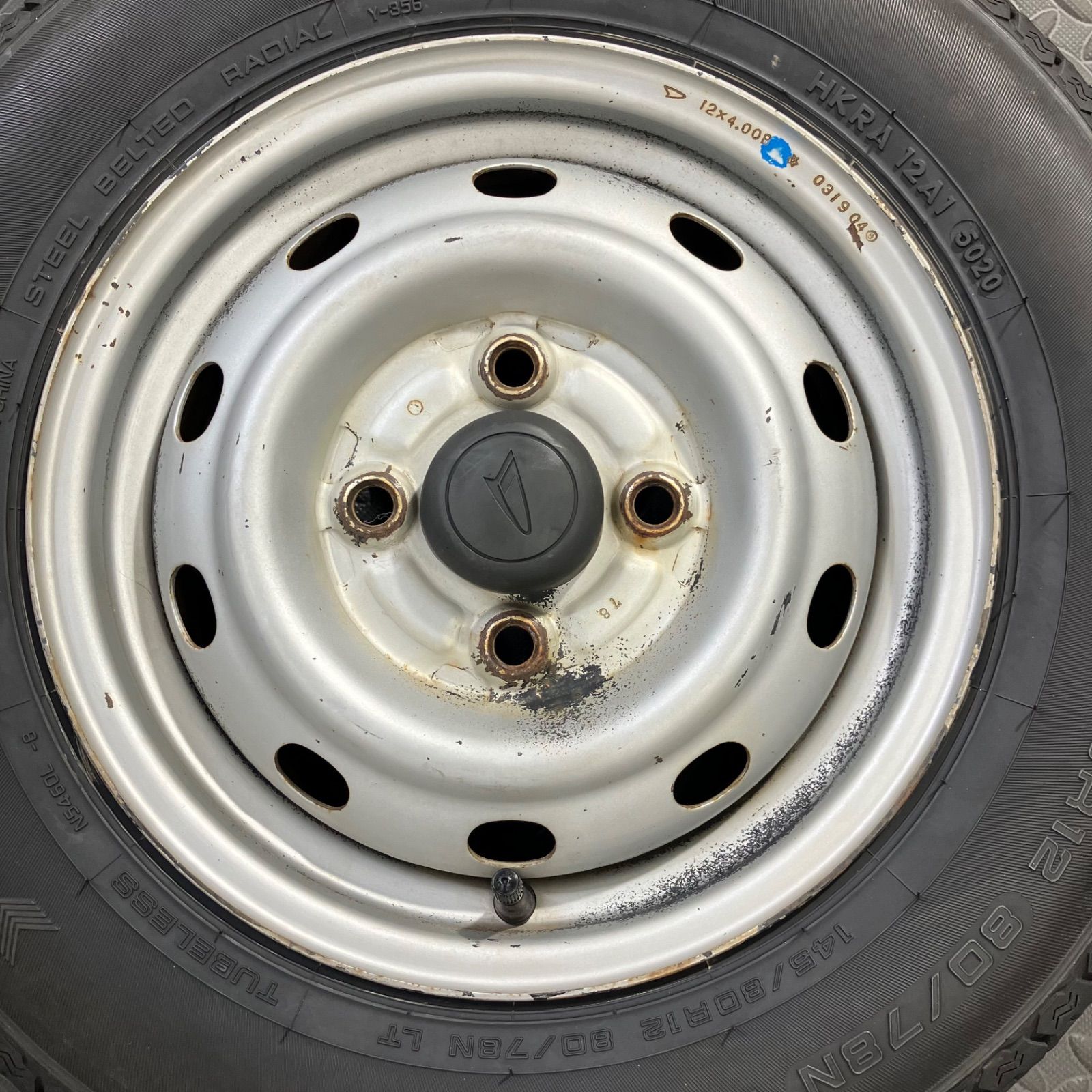 ダイハツ純正スチール！カスタムカラー！ヨコハマ SUPER VAN 356 145/80R12 80/78N LT新品タイヤ付き！ハイゼット、ピクシス、アトレーなど 20/22/24年製 145/80R12 80/78N LT ヨコハマ スーパーバン356 ダイハツ