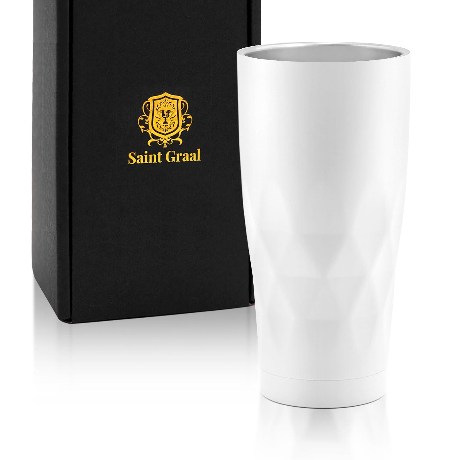 SaintGraal(セイントグレイル) ビールジョッキ タンブラー 真空断熱 ステンレス ハイボール グラス 父の日 誕生日プレゼント 男性 ギフト 660ml (ホワイト)e c6489588