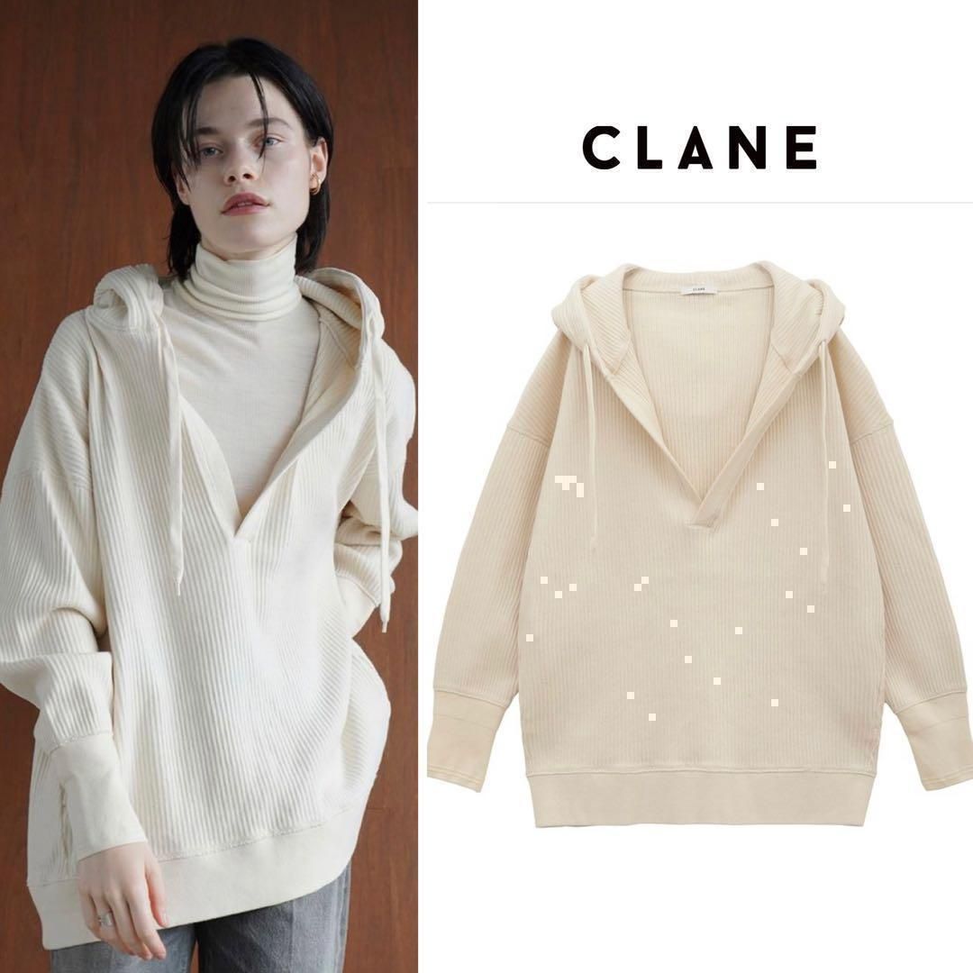 CLANE ヘビー リブ フーディ HEAVY RIB HOODIE IVORY 9,086円