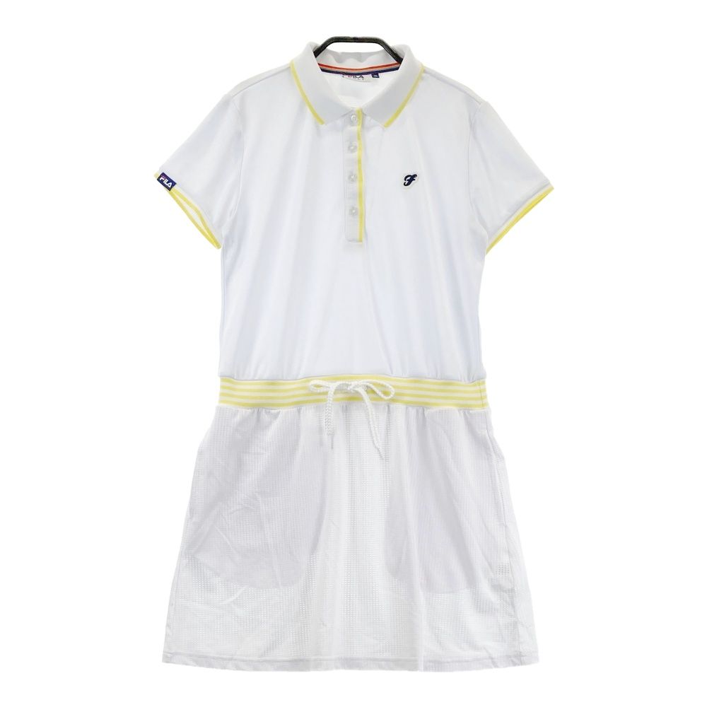 サイズ：M FILA GOLF フィラゴルフ 半袖ワンピース メッシュ ホワイト系 [240101693255] ゴルフウェア レディース ストスト