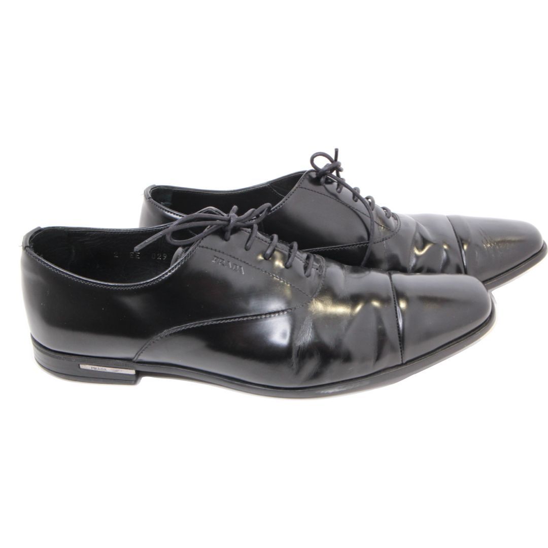 ★【PRADA/プラダ】　メンズ　シューズ　2EE029　ブラック　黒　サイズ 7cm　靴　フォーマル　ドレスシューズ　スーツ　ビジネス　モード系