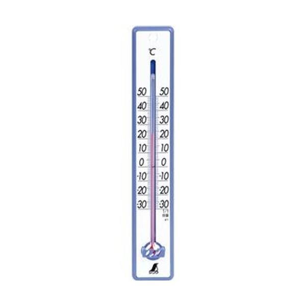 （まとめ）シンワ 寒暖計 25cm ブルー48356 1個〔×20セット〕