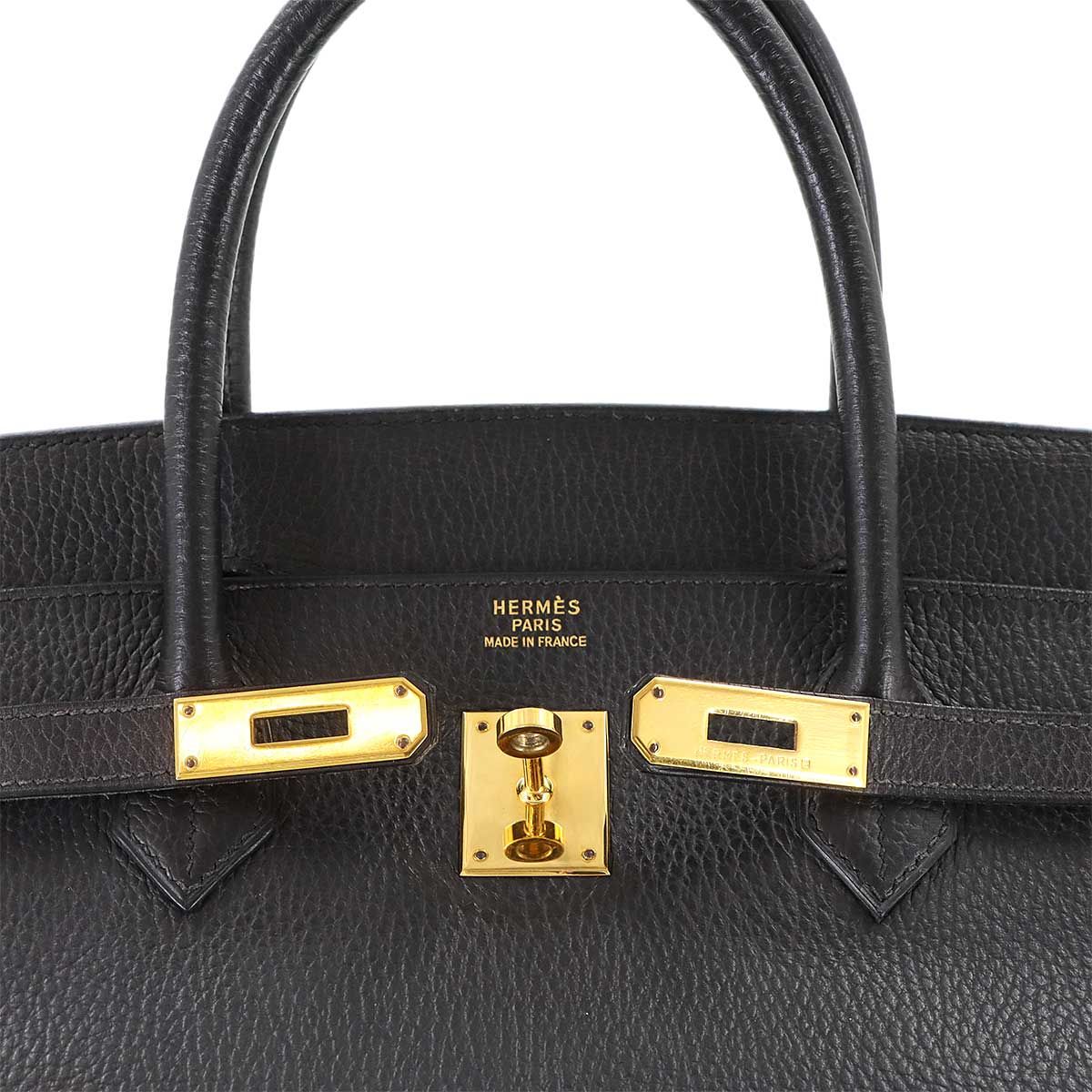 エルメス HERMES バーキン40 アルデンヌ ブラック ハンド バッグ 〇Z