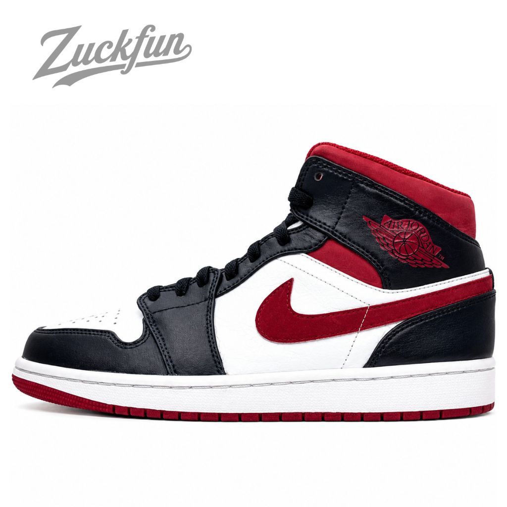 希少レアモデルAir Jordan スニーカー ホワイト/ブラック/レッド 29cm NIKE AIR JORDAN 1 MID WHITE GYM RED BLACK エア ジョーダン 1