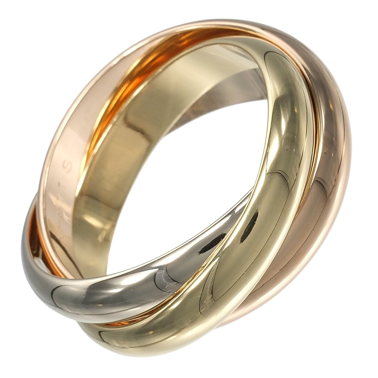 【CARTIER】カルティエ トリニティ 3.9mmバンド K18ゴールド（YG×PG×WG） 16号 レディース 11.65g リング・指輪 194,000円