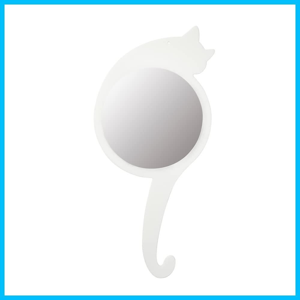 【在庫セール】MIRROR ネコ ルームミラー ホワイト アクリル製 HORIUCHI 手鏡 インテリア クリスマス ギフト