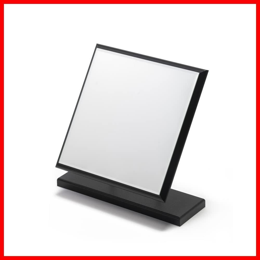 【人気商品】ブラック Mサイズ メイクミラー ウッドスタンドミラー メイクがしやすい卓上ミラー プレゼント MIRROR HORIUCHI